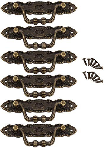 Zinklegierung Möbelknopf Antik Möbel Mit Nägeln Möbelknopf Vintage Möbelgriff Retro Antike Möbel-Griffe Klappbar Zink Legierung Retro Design Türgriff Schrankgriffe Schubladengriffe Ring(6 Stück)
