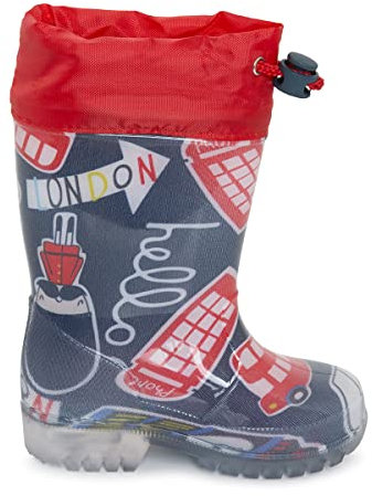 Tuc Tuc Botas DE Agua Luz ESTAMPADAS Niño Azules Hello London FW21, Stivali in Gomma, Azul, 23 EU