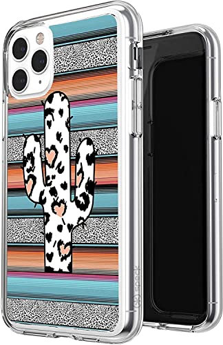 Western Cactus Phone Case for iPhone 13, Cowhide Print Western Country Turquoise iPhone Case for Men Women Cowgirl Cowboy Gifts Cool Cute Design Flexible TPU Shockproof Cases, Cow Print Cactus