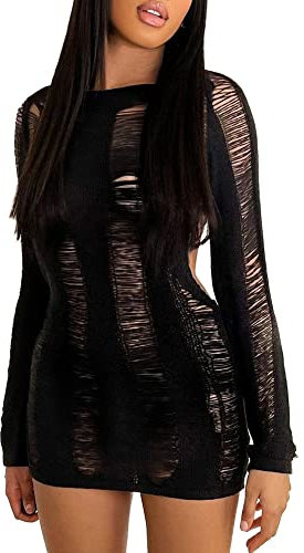 YILEEGOO Women Sexy Sleeveless Bodycon Knitted Dress Halter Neck Backless V Neck Short Tank Dress Summer Y2K Streetwear