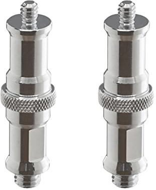 Alluneitter 2 Stück Standard 1/4 auf 3/8 Zoll Metall Außengewinde Konverter Gewinde Schraube Adapter Zapfen Bolzen für Studio Lichtständer, kabelloser Blitz-Empfänger, Auslöser