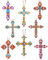 Anvin 8 Stück Diamant-Malerei-Schlüsselanhänger, doppelseitig, 5D, Kreuzform, Strass, Malerei, Kunst, Edelstein, Schlüsselanhänger, DIY, glitzernd, Ornament, Anhänger für Anfänger, Erwachsene, Kinder,