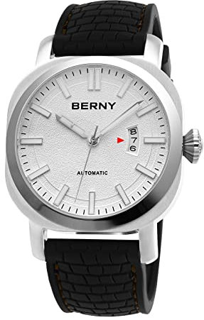 BERNY Männer japanische automatische mechanische Uhr, selbstaufzuziehende Uhren, 10ATM wasserdicht, Saphirglas, kratzfestes HV800 Härtegrad, Super Leuchtend mit Datum (Keine Batterie erforderlich)…