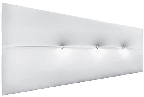 DHOME Cabecero de Polipiel o Tela AQUALINE Pro cabeceros Cabezal tapizado Cama Lujo (Polipiel A.Blanco, 150cm (Camas 150/160))