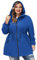 Hanna Nikole Manteau Imperméable Long À Capuche Pour Femme - Coupe-Vent Léger Et Imperméable Avec Fermeture Éclair Veste De Sport Avec Poches Bleu Royal 52