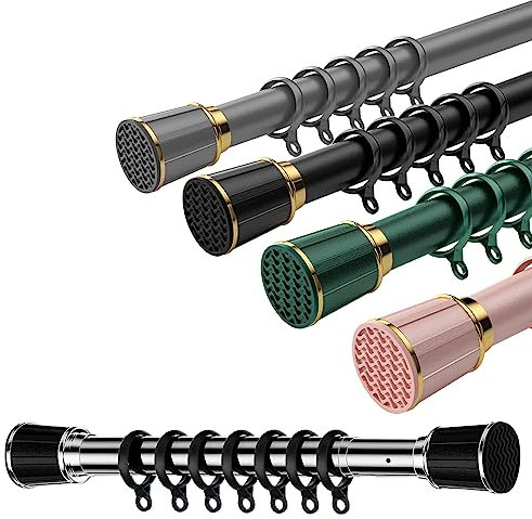 Plerile Gardinen Teleskopstange 0,4 M - 5 M, Gardinenstange Ohne Bohren, Klemmstange Für Badezimmer, Raumteiler, Schlafzimmer, Einfach Zu Verwenden (Color : Stainless Steel, Size : 2.1m-3m)