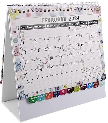 Tischkalender Monatskalender Stehender Schreibtischkalender für Büro und Zuhause Design mit Stabilem Halter zur Dekoration und Organisation