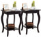 COSTWAY 2er Set Nachttisch mit Ablage, 2 Ebene Beistelltisch aus Holz, Nachtkonsole, Sofatisch für Wohnzimmer, Schlafzimmer, 40 x 40 x 60 cm (Braun)