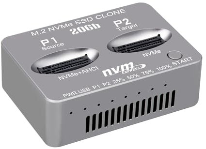 Dohaeris M.2 NVMe SSD Dock AHCI Duplicator Cloner USB3.2 20G SSD Dual-Bay Offline Clone USB C to NVME Docking Station Mobile Hard Drives Dock for Mac Window Linux