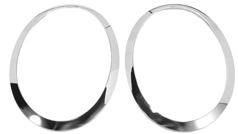 MangWany 2pacs Scheinwerfer-Zierring kompatibel mit Mini Cooper F55 F56 F57 2014–2021 51137300631 51137300632 51712355791 51712355798 Silber