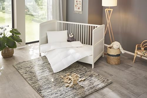 Traumnacht Daune Kinderbettenset, Babybettenset, Ganzjahresdaunendecke 100x135cm und Kopfkissen 40x60cm, Baumwollbezug, Down Pass und Öko-Tex Zertifiziert, Produziert nach deutschem Qualitätsstandard