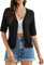 Bolero Cardigans for Women Elegant Black Cardigan Casual Lightweight Cardigan Black S