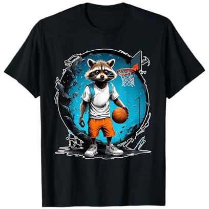 Basketball Waschbär Dunking Basketball Trikot Raccoon T-Shirt