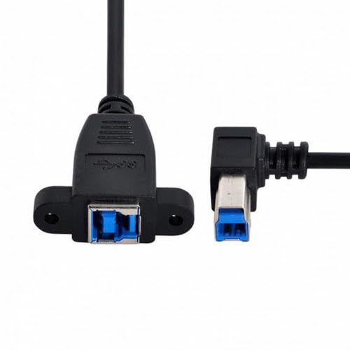 CY Cable USB 3.0 Back Panel Mount B Type Female to Right Angled 90 Degree B Type Male Extension 0.5m