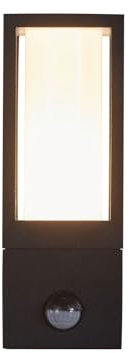 Außenleuchte mit Bewegungsmelder H: 21 cm klein Schwarz Weiß GU10 IP44 Aluminium blendarme Wandlampe Eingang Terrasse