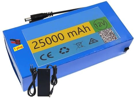 CSTAL 12V 25Ah Rechargeable Lithium-Ion Battery Pack, for LED Lights/MP3 Players/Wireless Cameras/Camcorders And Most 12V Devices,T