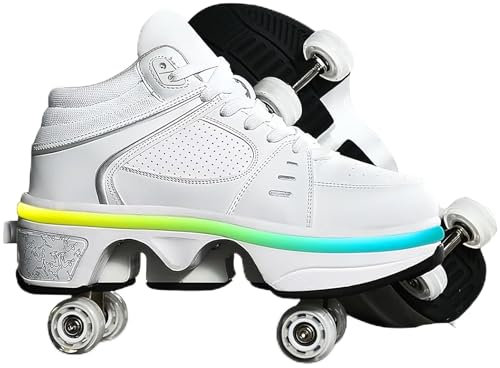 Schuhe mit Rollen für Jungen,Rollschuhe Damen Roller Shoes,LED Schuhe Herren Turnschuhe mit Rollen,Roller Schuhe für mädchen,Roller Sneaker Geburtstagsgeschenk (G, 41)