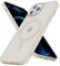 oakxco Magnetic Case for iPhone 12 Pro Max Phone Case Compatible with Magsafe, Slim Thin Clear Hard Shell Plastic & Silicone Rubber, Transparent Cute Mag Safe Cover for Women Girls, Beige Titanium