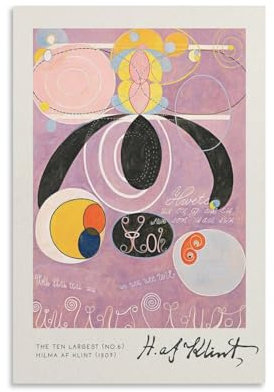 Die zehn größten (Nr. 6) – Hilma Af Klint Leinwand-Kunstdrucke, Poster, Foto, Gemälde, Poster, Raumdekoration, 20 x 30 cm