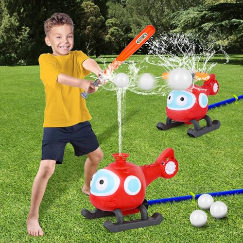 Water Sprinkler Baseball Toy Set - Kids Outdoor Toys Water T Ball Game for Ages 4-8, Summer Toys for Backyard/Lawn/Garden, Outside Fun Play Games for Boys Girls 3-12 Year Old