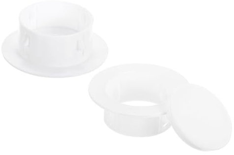 PATIKIL Aire Acondicionado Pared Agujero Cubierta 2uds Bloqueo Agujero Enchufe Decoración Agua Tubería Sellado Placa Cubierta para 2.8 - 3.1 Diámetro Agujero Blanco