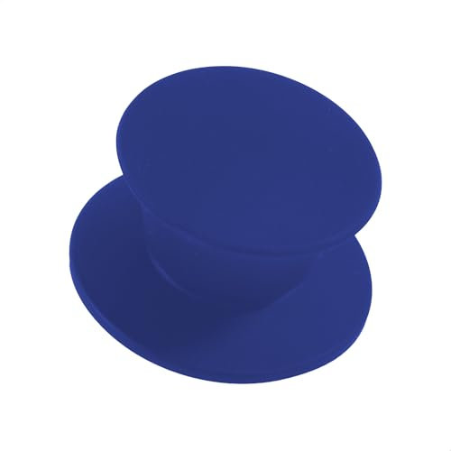 Kerafactum Mango de repuesto para tapa de olla, pomo de repuesto para tapa de cristal, pomo de repuesto universal, mango de silicona resistente al calor, mango redondo, 1 x azul