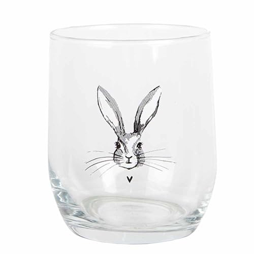 Clayre & Eef Wasserglas 300 ml Transparant Glas Kaninchen Trinkbecher