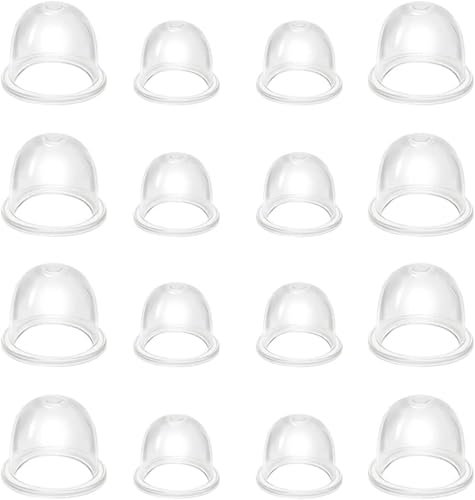 Zündkapsel Primer Pumpe,16 Stück Kraftstoffpumpe Primer Vergaser 22mm/19mm Transparent Primerkolben Ersetzt für Rasenmäher, Gebläse, Rasentrimmer, Schneider