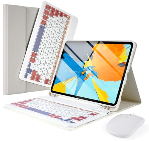 LAMA Smart Keyboard Case with Mouse for iPad Air 11 (M3 2025 / M2 2024) & iPad Pro 11 (4th/3rd/2nd/1st Gen), Wireless Keyboard Case with Pencil Holder for 10.9 Air 4th/5th Gen, Grey