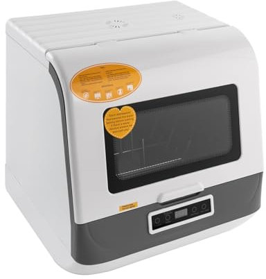 Konfiur 800W Mini Geschirrspüler, Tragbare Spülmaschine mit 3 Reinigungsprogrammen, Kompakt & Platzsparend für Küche, Camping, Wohnmobile (Gold)