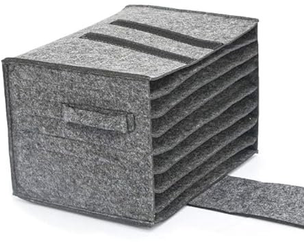 Qacpahucy Boîte de Rangement en Feutre pour Rangement Camping-Car Rangement Vaisselle Support pour Assiettes Design Pliable Peut contenir 8 Assiettes et 6 Tasses(Gris)