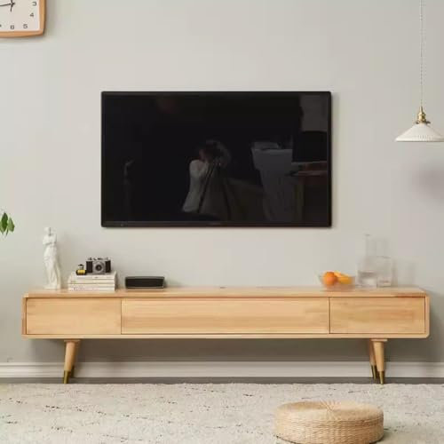 Easnuroz Meuble TV Meuble TV 140-240cm avec 2 Tiroirs Console TV Moderne avec 2 Tiroirs Console TV pour Le Salon Et Le Bureau(Wood-A,160 * 24 * 20cm)