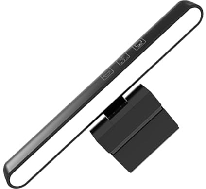 Zerodeko USB LED Monitorlampe mit 3 Clips, Kunststoff, Schwarz | 90 Lm, 5v/1a, Touch Bedienung und 60-minuten Timer, Einstellbare Farbtemperatur