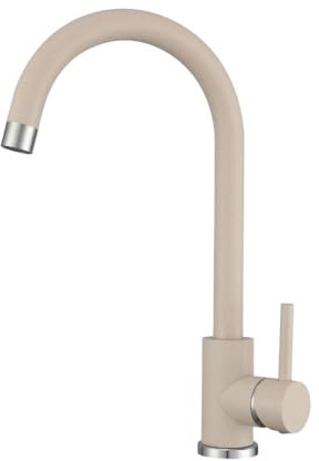 VBChome Robinet de cuisine beige aspect granit rotatif à 360° - Mitigeur monocommande pour évier - Robinet moderne pour évier