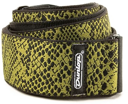 Jim Dunlop Gitarrengurt, Jacquard Serpentine Strap, gelb und schwarz D6724