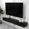 Meuble TV Flottant 120-140cm Étagères TV Murales avec Porte sous Console TV Flottante Etagère Média pour Chambre À Coucher Salon(Noir,120 * 24 * 18cm)