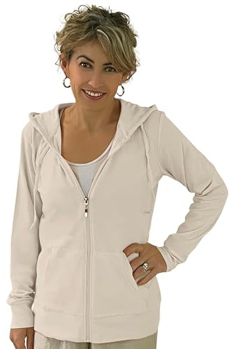 Damen Active Casual Dünne Baumwolle Reißverschluss Hoodie Jacke