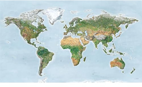 Topographische Surf Weltkarte| AWESOME MAPS | Entdecke die Besten Surf Spots der Welt - 90 x 60 cm Poster (Surftrip Map)