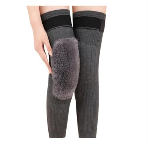 DJSKLDF Warm Knee Pads Wool Knee Pads Support Brace Winter Warm Thermal Warmers Sleeve Ski Cycling Running 2PCS(Gray Velvet-Gray,XXL for 80-105KG)