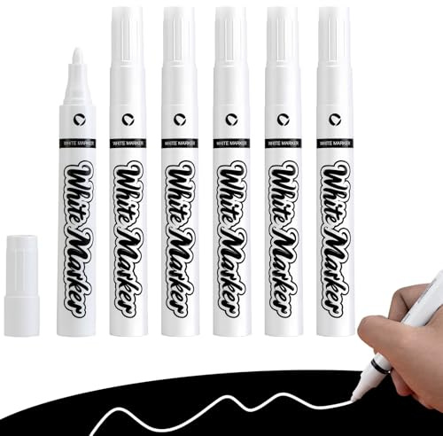 Unicavu 6× Feutres Blancs Effaçables Stylo Craie pour Tableau Noir, le Verre Fenêtre