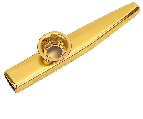 CFTGIW Aluminiumlegierung Tragbares Kazoo Ukulele -Gitarren -Partner Musikinstrument Kazoo Aluminiumlegierung Metal Instrument. zu Musik, während kein Nein Lernen (GOLD)