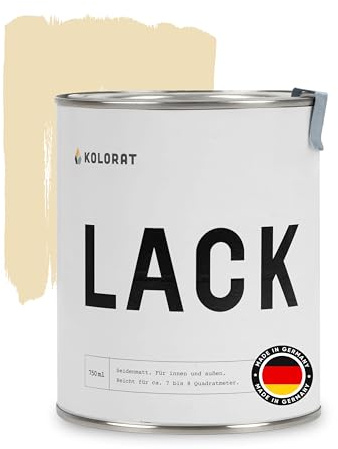 Kolorat® Möbelfarbe Buttergelb 750ml, Lack für Innen & Außen | Made in DE | Hochdeckender Lack, wasserbasiert, geruchsarm, Holzlack, Metalllack, Türlack, Heizkörperlack, geprüft nach DIN EN 71-3