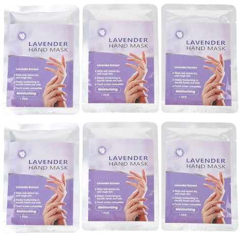 Yinhing 6 Paar Feuchtigkeitsspendende Handmasken, Bio-Feuchtigkeitshandmasken für Trockene Hände, mit Sanfter Hautpflege für Alle Hauttypen