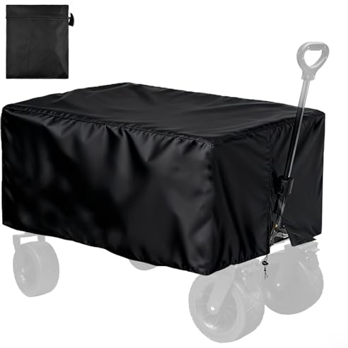 SANYCASA 210D Bollerwagen Regenschutz Abdeckung für Bollerwagen, Gartenwagen Wasserdicht, Outdoor Faltbare Wagon-für Bollerwagen Schwarz, 33 * 21 * 29 cm