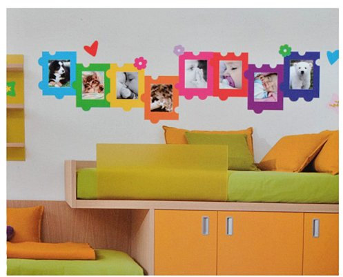 alles-meine.de GmbH XXL Wandtattoo/Sticker - Fotorahmen als Puzzle - Herzen Blumen für Bilder - selbstklebend Wandsticker Aufkleber/Bilderrahmen - Bilder Rahmen - Fotos -..