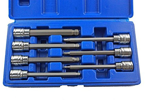 US PRO USP1499 7pc 3/8 Dr Long Ball End Hex Bit Socket Set 3-10mm Allen Key 1499 Lot de 7 Douilles hexagonales à Bout Rond 3-10 mm, Bleu