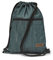 By Bers LEON Turnbeutel, große Reißverschluss Außentasche, Innentaschen Innenfutter Rucksack Tasche Damen Männer Hipster Beutel Veganes Leder Gym Bag Draw String (denimgruen_Zipper)
