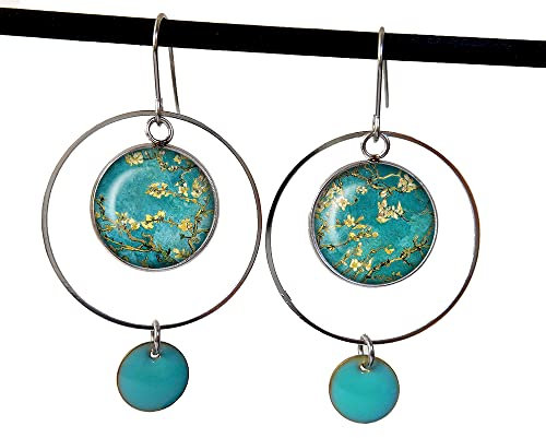 Boucles d'oreille Vincent Van Gogh Amandier en fleurs bijoux peinture tableaux