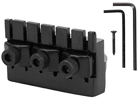 Bnineteenteam Headless-Gitarren-Kontermutter, E-Gitarren-Kontermutter aus Zinklegierung mit 2 Schraubenschlüssel und 2 Schrauben schwarz Musikinstrumentenzubehör