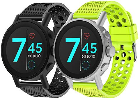 LvBu Armband Kompatibel Für Misfit Vapor X, Sport Silikon Classic Ersatz Uhrenarmband Für Misfit Vapor X Smartwatch (Schwarz+Grün)